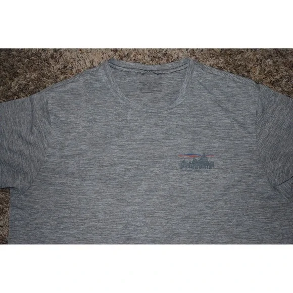 Patagonia Men's M Gray Performance Logo T‑Shirt Short Sleeve Hiking Outdoor - Picture 2 of 5